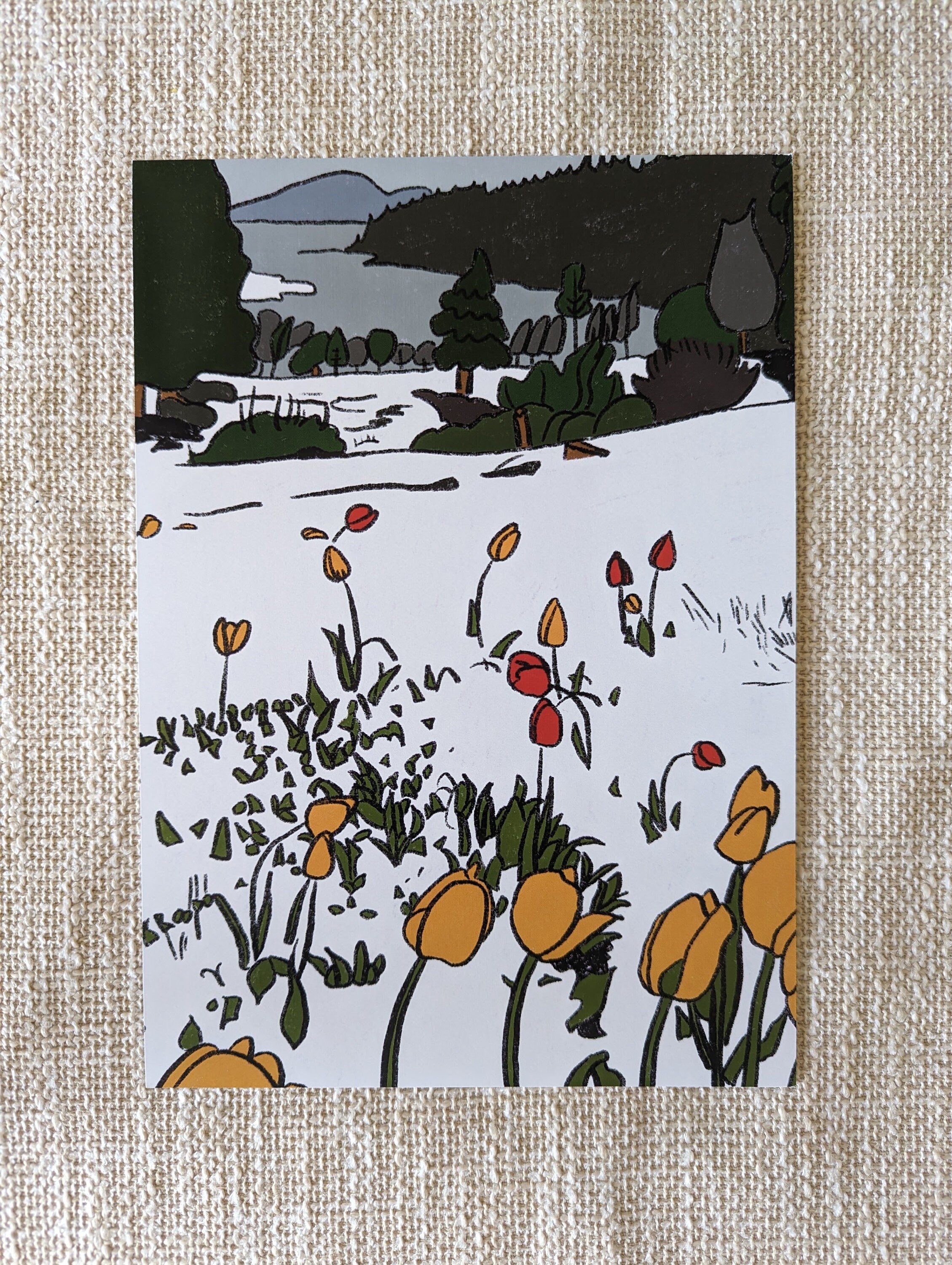 Tulips in Snow print