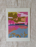 Pink landscape print