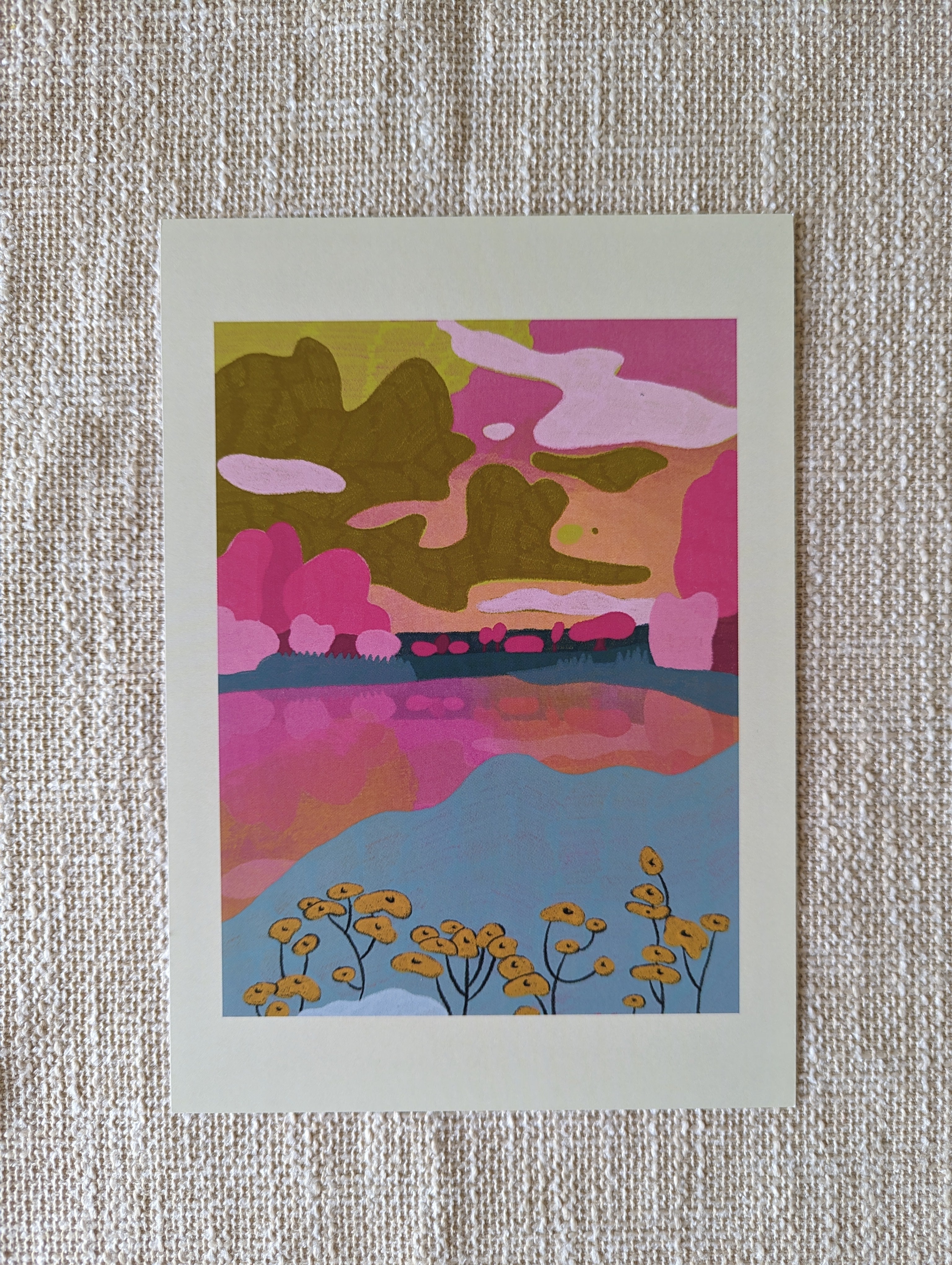 Pink landscape print