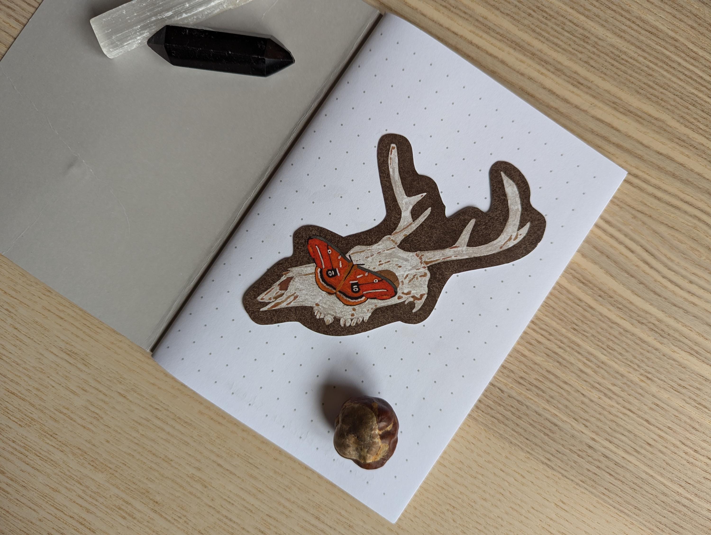 Skull and Moth sticker